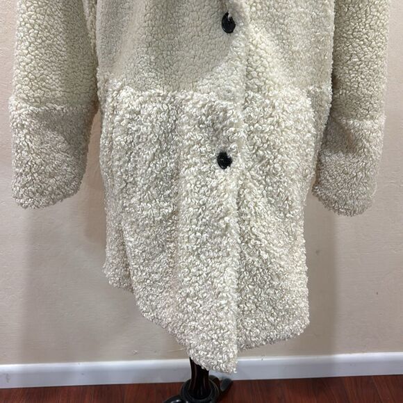 Abercrombie Mixed Fabric Teddy Coat - XL - Cream - Picture 5 of 10
